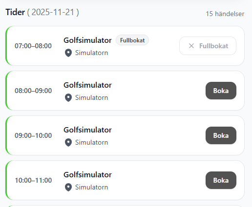 Publik bokning, demo-gym